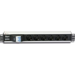 Elektrijaotusplokk Techly PDU 1.5U 250V/16A 6X Schuko 3m цена и информация | Удлинители | kaup24.ee