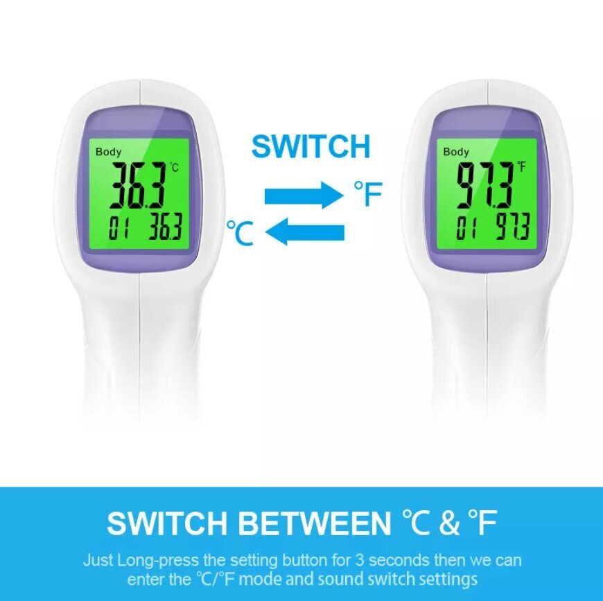 Kontaktivaba infrapuna kõrge temperatuuri alarmiga цена и информация | Termomeetrid | kaup24.ee