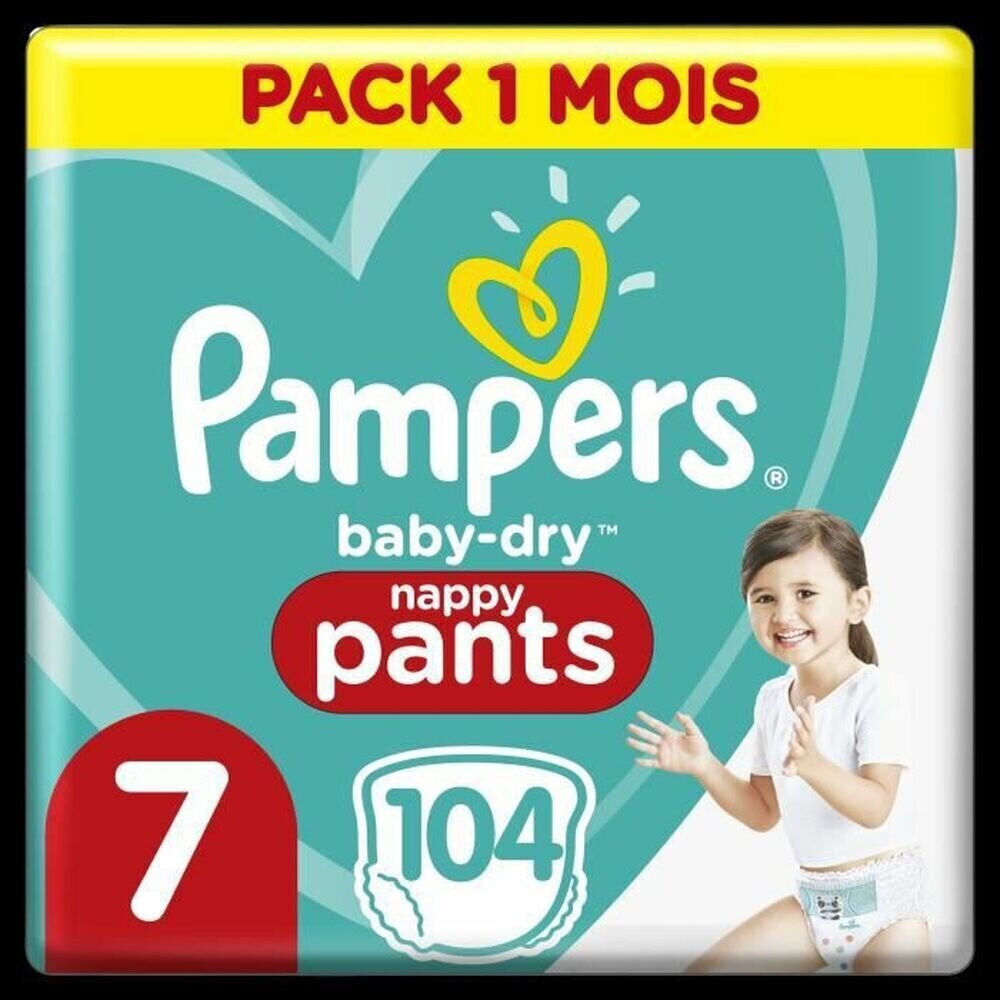 Püksmähkmed Pampers Baby-dry suurus 7, 17+ kg, 104 tk. цена и информация | Mähkmed | kaup24.ee