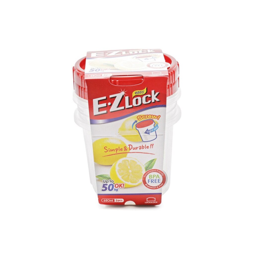 Lock&Lock E.Z Lock säilituskarbid 2x 650 ml hind ja info | Toidu säilitusnõud | kaup24.ee