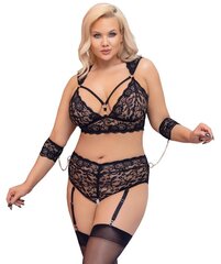 Cottelli Bondage Plus aluspesu komplekt, must, 2XL цена и информация | Сексуальное женское белье | kaup24.ee