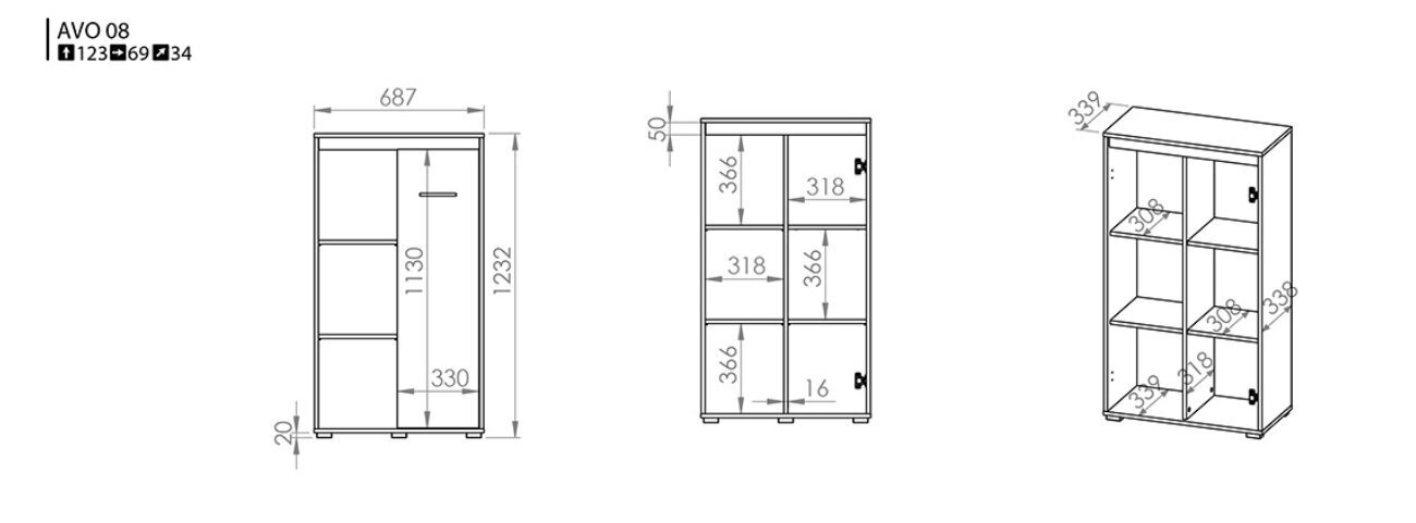 Riiul Avo 08, tamm hind ja info | Riiulid | kaup24.ee