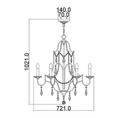 Rippvalgusti Elstead Lighting Valentina FE-VALENTINA6 цена и информация | Люстры | kaup24.ee