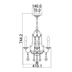 Rippvalgusti Elstead Lighting Valentina FE-VALENTINA4 цена и информация | Люстры | kaup24.ee