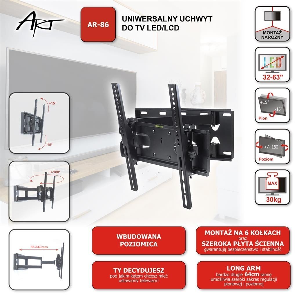 ART RAMT AR-86 hind ja info | Teleri seinakinnitused ja hoidjad | kaup24.ee