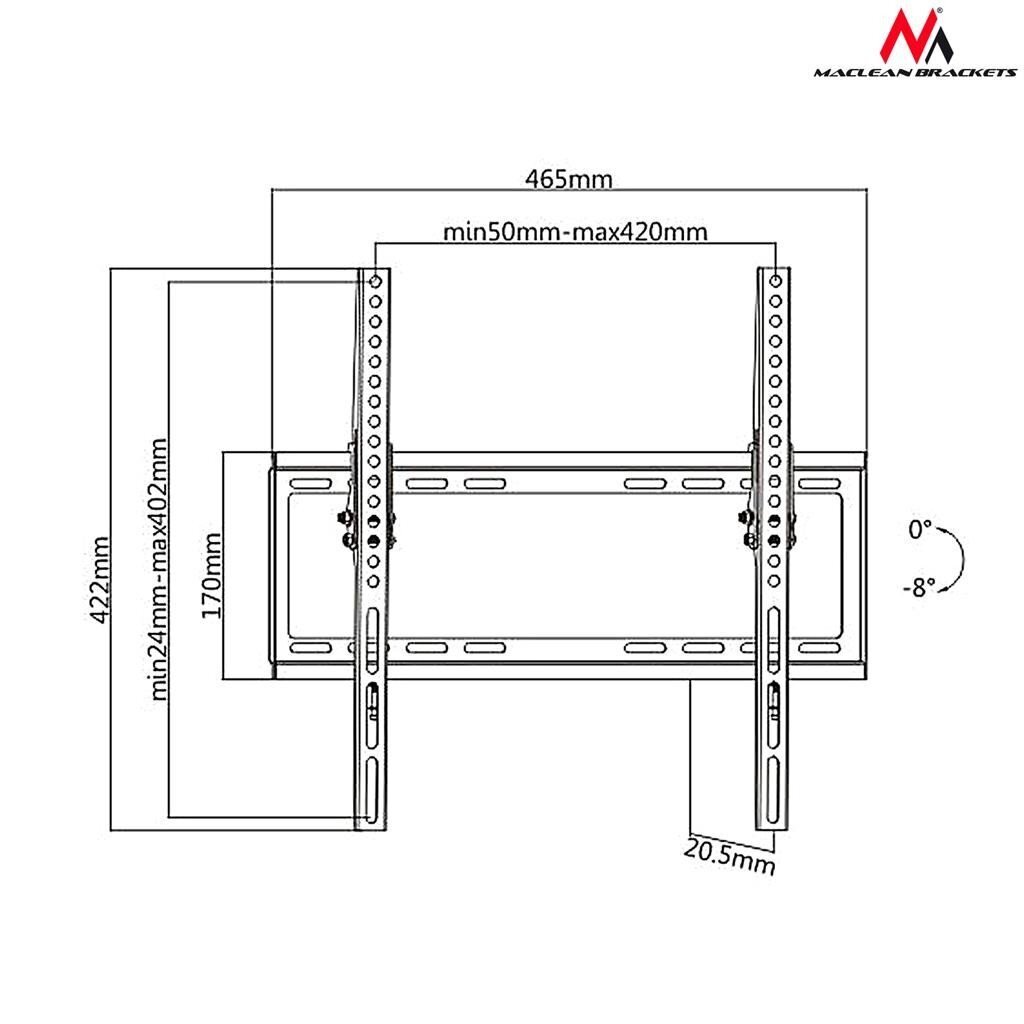 Maclean MC-774 hind ja info | Teleri seinakinnitused ja hoidjad | kaup24.ee