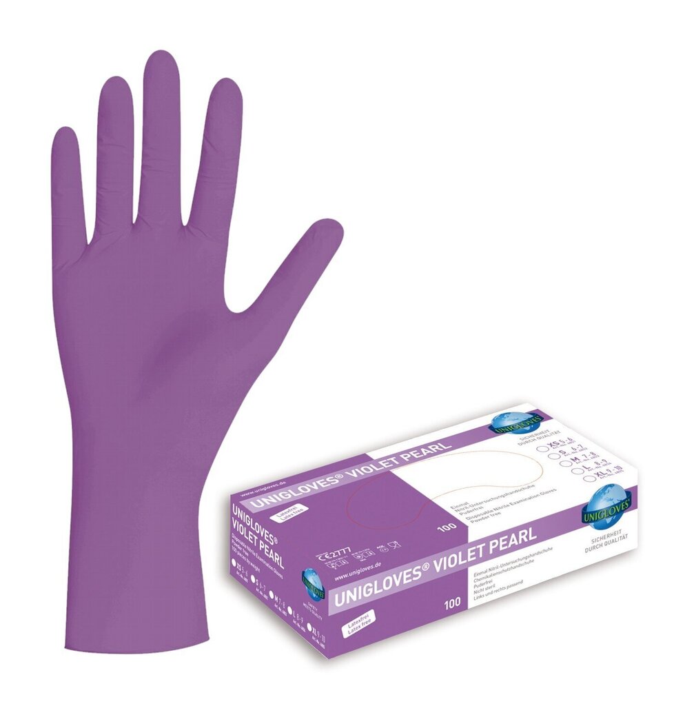 Nitriilist ühekordsed kindad Nitrile Violet Pearl, suurus L, 100 tk цена и информация | Esmaabi | kaup24.ee