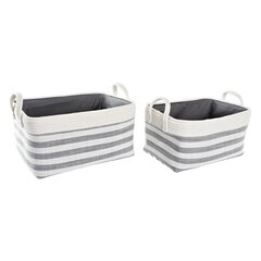 корзина DKD Home Decor Подсолнух Белый Хлопок Тёмно Синий (2 pcs) цена и информация | Ящики для вещей | kaup24.ee