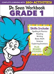 Dr. Seuss Workbook: Grade 1: 260plus Fun Activities with Stickers and More! (Spelling, Phonics, Sight Words, Writing, Reading Comprehension, Math, Addition & Subtraction, Science, SEL) hind ja info | Noortekirjandus | kaup24.ee