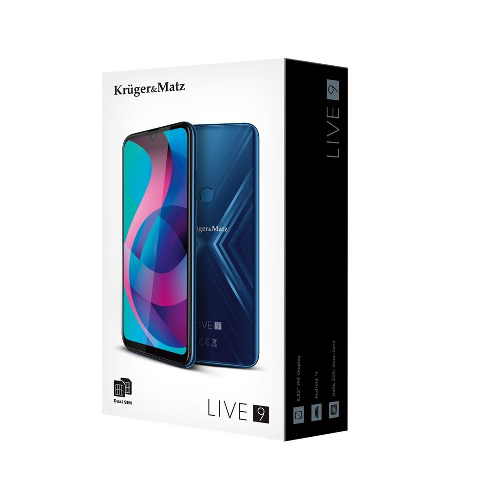 Kruger & Matz Live 9 (KM0497-BL), Dual SIM, 4/64GB, Blue цена и информация | Telefonid | kaup24.ee