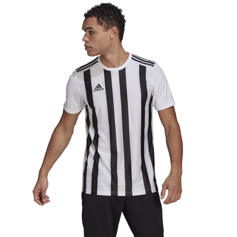 Meeste jalgpallisärk Adidas Striped 21 GV1377, valge цена и информация | Jalgpalli varustus ja riided | kaup24.ee