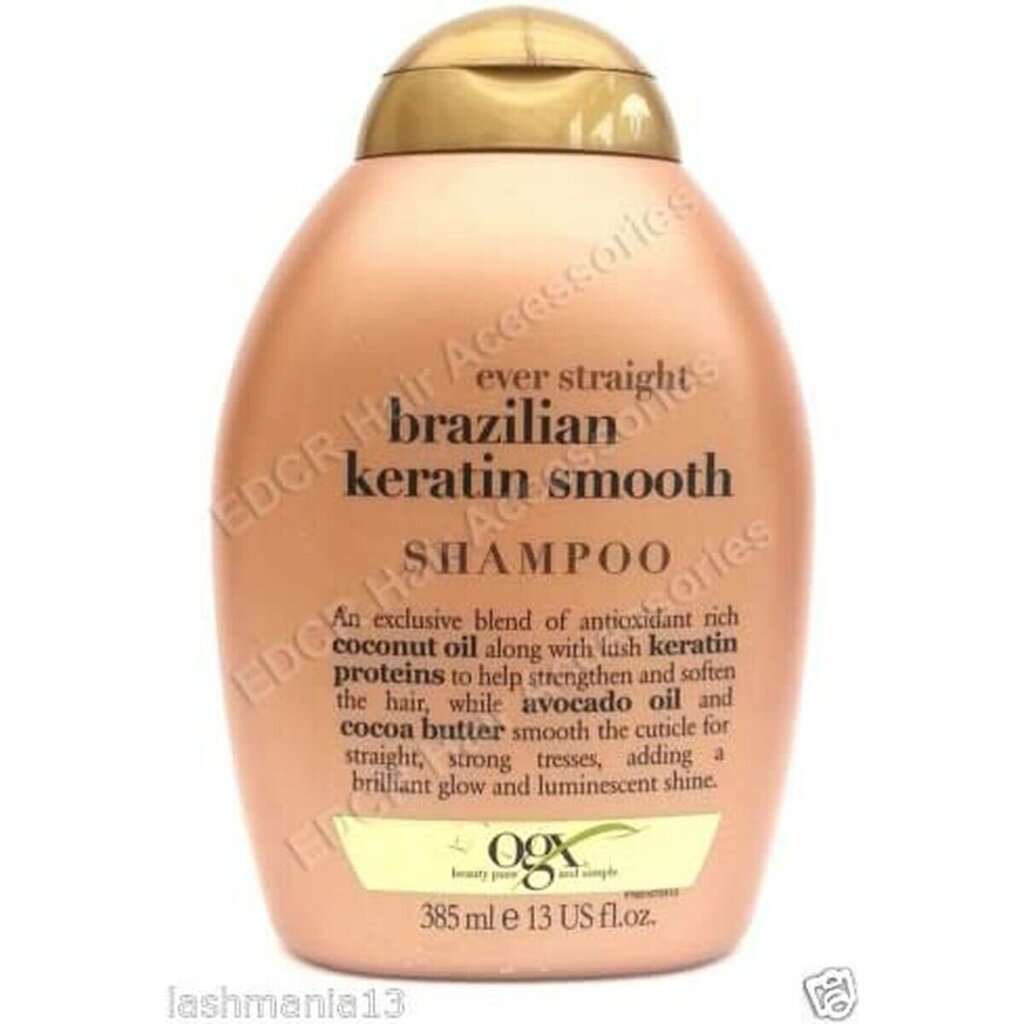 Brasiilia keratiiniga siluv šampoon Organix Brazilian Keratin Smooth Shampoo, 385ml hind ja info | Šampoonid | kaup24.ee