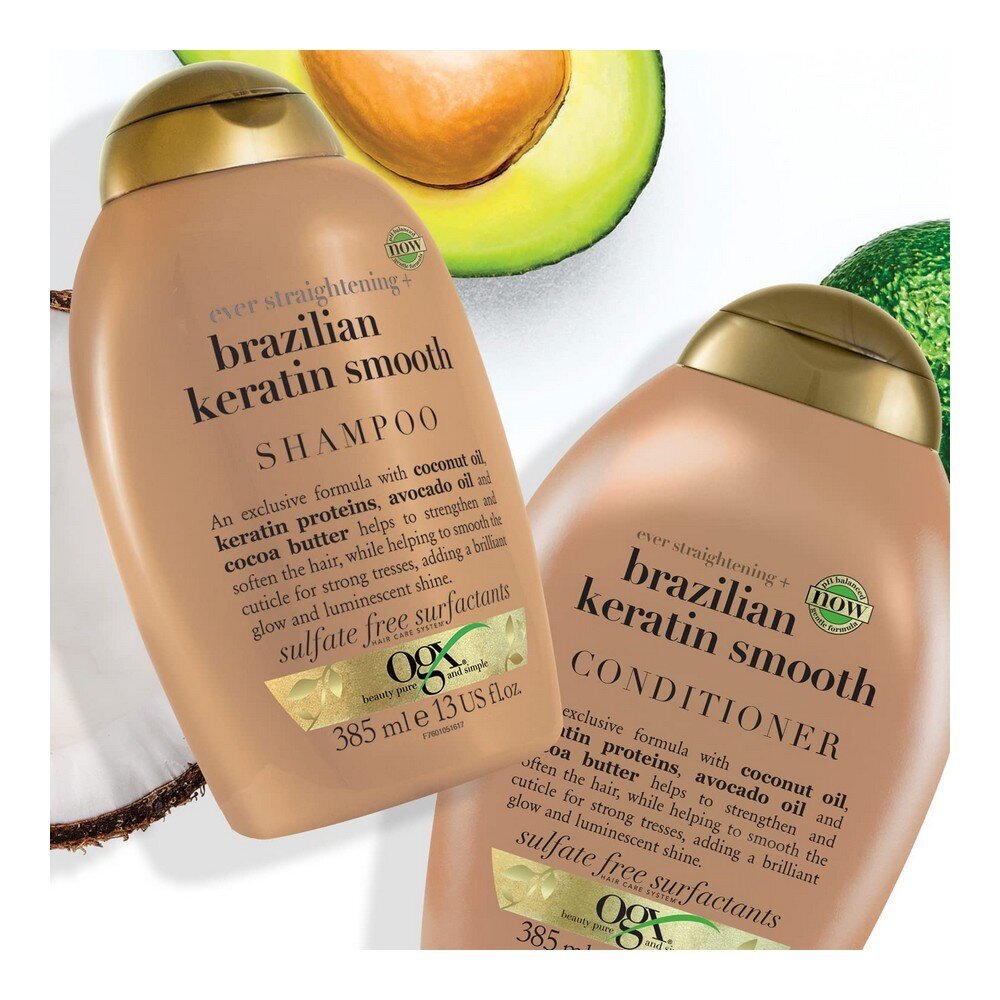 Brasiilia keratiiniga siluv šampoon Organix Brazilian Keratin Smooth Shampoo, 385ml hind ja info | Šampoonid | kaup24.ee