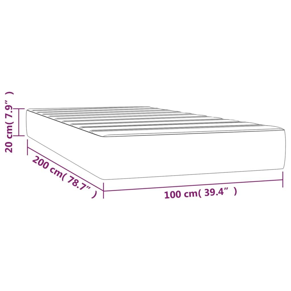 vidaXL vedrumadrats, helehall, 100x200x20, samet цена и информация | Madratsid | kaup24.ee