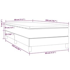 vidaXL kontinentaalvoodi madratsiga, kreemjas, 80x200 cm, kangas hind ja info | Voodid | kaup24.ee