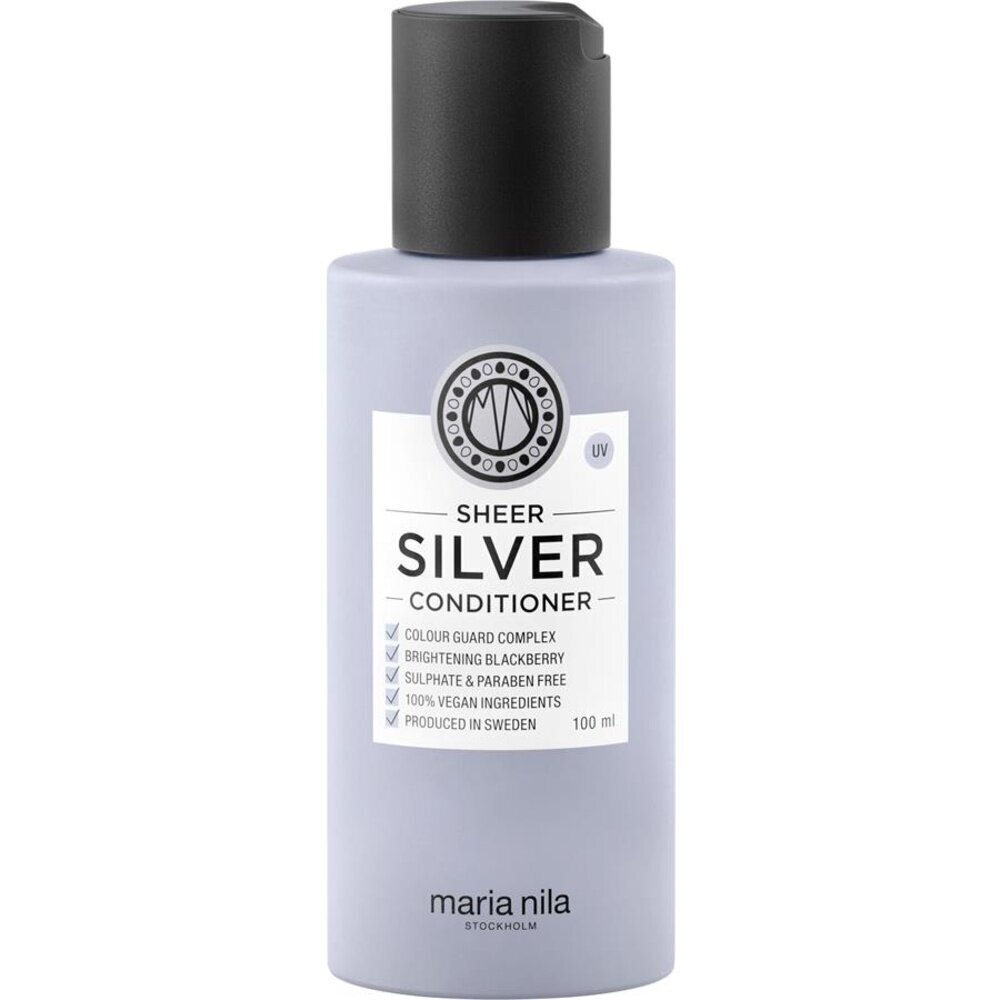 Kollaseid toone neutraliseeriv juuksepalsam Maria Nila Sheer Silver Conditioner, 100ml цена и информация | Juuksepalsamid | kaup24.ee