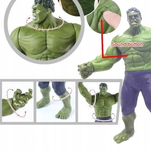 Avengers kangelasefiguur Hulk, 30 cm, heliefektidega hind ja info | Poiste mänguasjad | kaup24.ee