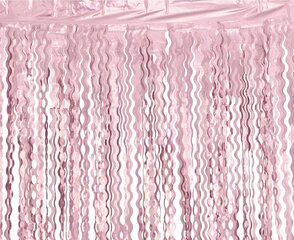 Riputatav dekoratsioon, fooliumist kardin Swirls 100 х 200 cm, värv: metallic pink (SH-KSPR) 1151 hind ja info | Peokaunistused | kaup24.ee