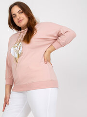 блузка больших размеров грязно-розового цвета с аппликацией из стразов цена и информация | Женские кофты | kaup24.ee