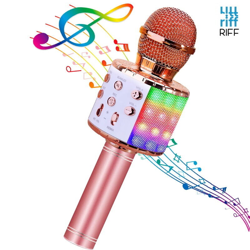 Karaoke lastele ja täiskasvanutele mõeldud lõbus mikrofon koos kõlarite ja salvestusega Micro SD USB Bluetooth Rose Gold hind ja info | Mikrofonid | kaup24.ee