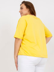 желтая женская блуза больших размеров с коротким рукавом цена и информация | Женские блузки, рубашки | kaup24.ee