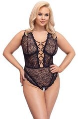 Bodi avatud jalgevahega Cottelli Curves, must, 95D/2XL цена и информация | Сексуальное женское белье | kaup24.ee