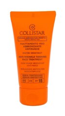 Niisutav ja tooniv näokreem Collistar Anti-Wrinkle Tanning Face Treatment SPF 15 50 ml hind ja info | Päikesekreemid | kaup24.ee