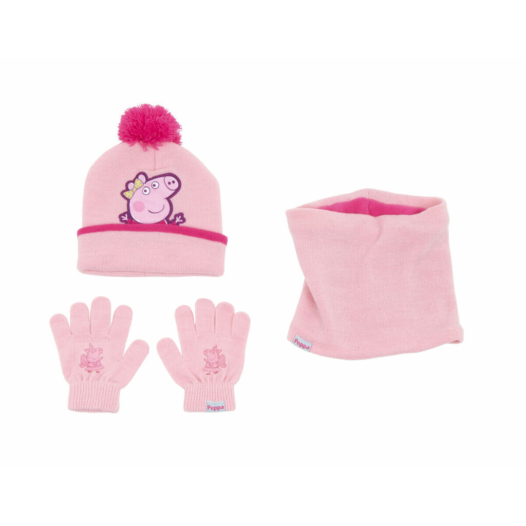 Laste müts, kindad ja torusall Peppa Pig Cosy corner roosa цена и информация | Laste aksessuaarid | kaup24.ee