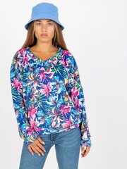 темно-синяя блуза с цветочным принтом rue paris цена и информация | Женские блузки, рубашки | kaup24.ee
