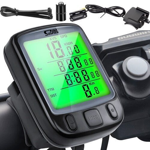 Goodbuy 18666 juhtmega veekindel jalgratta kiirusmõõtur jalgratastele IPX4 / LCD цена и информация | Rattakompuutrid, spidomeetrid | kaup24.ee