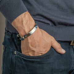 Модный темно-синий кожаный браслет Lotus Style  цена и информация | Мужские украшения | kaup24.ee