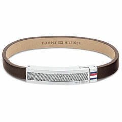 Tommy Hilfiger Moodne pruun nahast käevõru 2790397 цена и информация | Мужские украшения | kaup24.ee