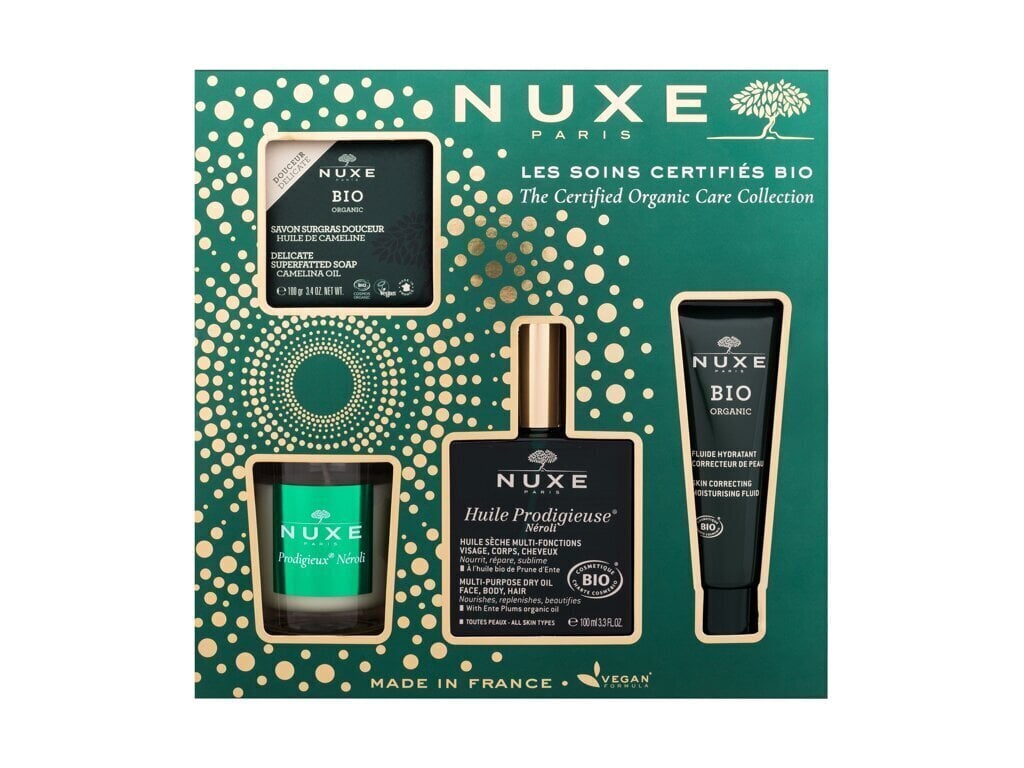 Komplekt naistele Nuxe: kuivõli kehale ja juustele, 100 ml + niisutav vedelik näole, 50 ml + õrn seep, 100 g + lõhnaküünal цена и информация | Kehakreemid, losjoonid | kaup24.ee