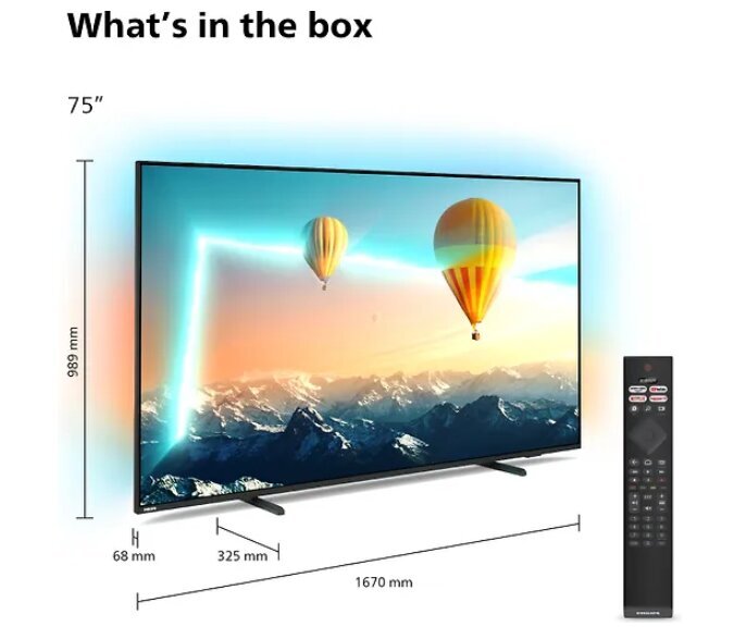 Philips HDR Android TV 75PUS8007/12 цена и информация | Telerid | kaup24.ee