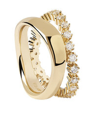 PDPAOLA Võluv kullatud sõrmus läbipaistvate tsirkoonidega MOTION kuldsõrmus AN01-463 hind ja info | Sõrmused | kaup24.ee