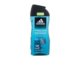 Гель для душа Adidas Fresh Endurance Shower Gel 3in1, 250 мл цена и информация | Масла, гели для душа | kaup24.ee