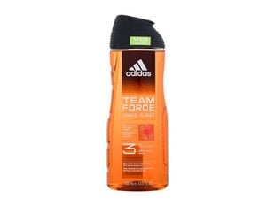 Гель для душа Adidas Team Force Shower Gel 3in1, 400 мл цена и информация | Масла, гели для душа | kaup24.ee