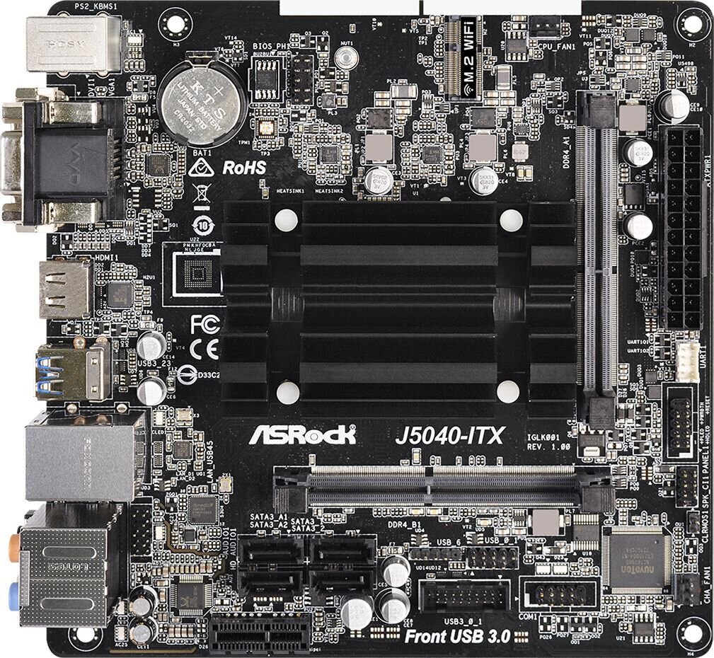 ASRock J5040-ITX, Mini ITX, DDR4 (90-MXBCD0-A0UAYZ) цена и информация | Emaplaadid | kaup24.ee