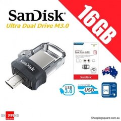 Mälupulk SanDisk - ULTRA DUAL DRIVE m3.0 16GB 130MB/s цена и информация | USB накопители | kaup24.ee