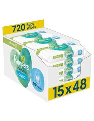 Niisked Beebisalvrätid Pampers Wipes Aqua Harmonie 720 tk, Plastic Free цена и информация | Влажные салфетки | kaup24.ee
