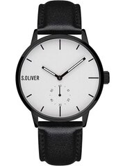 Мужские часы S.Oliver SO-4180-LQ, ремешок из натуральной кожи цена и информация | S.Oliver Товары для детей и младенцев | kaup24.ee