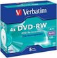 DVD-RW plaadid Verbatim Blank DVD-RW SERL 4.7GB 4x Extra protection, 5tk hind ja info | Vinüülplaadid, CD, DVD | kaup24.ee