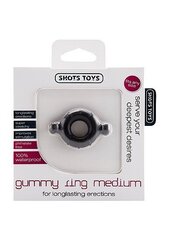 Peeniserõngas Shots Toys Gummy Ring M, must цена и информация | Эрекционные кольца, насадки на пенис | kaup24.ee