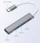 Adapter USB-C nelja USB 3.0 pistikuga, hall ja valge цена и информация | USB jagajad, adapterid | kaup24.ee