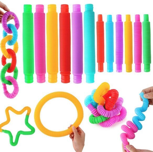 Hariv stressivastane mänguasi lastele toru - tuuba, erinevat värvi, 1 tk hind ja info | Arendavad mänguasjad | kaup24.ee
