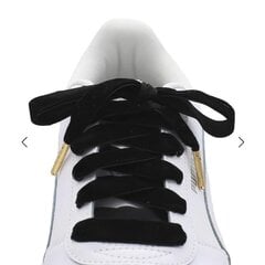Бархатные широкие шнурки 12 мм 160 см, цвет черный цена и информация | Уход за одеждой и обувью | kaup24.ee