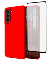 Protection set - Silikoonist ümbris Samsung Galaxy S21 FE SoundBerry punane - Red Candy + ekraani kaitseklaas Superior 5D цена и информация | Чехлы для телефонов | kaup24.ee