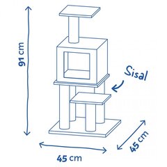 Duvo+ kraapimispost Angele 45x45x91 cm, beez цена и информация | Когтеточки | kaup24.ee