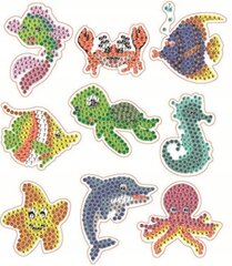 Наклейки Алмазная мозаика - водные животные 5D, 9 шт. цена и информация | Алмазная мозаика | kaup24.ee