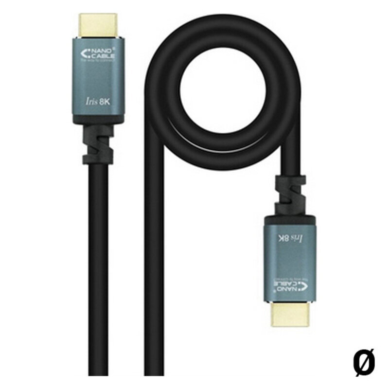 HDMI-kaabel NANOCABLE 8K Ultra HD must цена и информация | Kaablid ja juhtmed | kaup24.ee